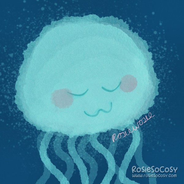 Random doodle kawaii cute jellyfish kwal