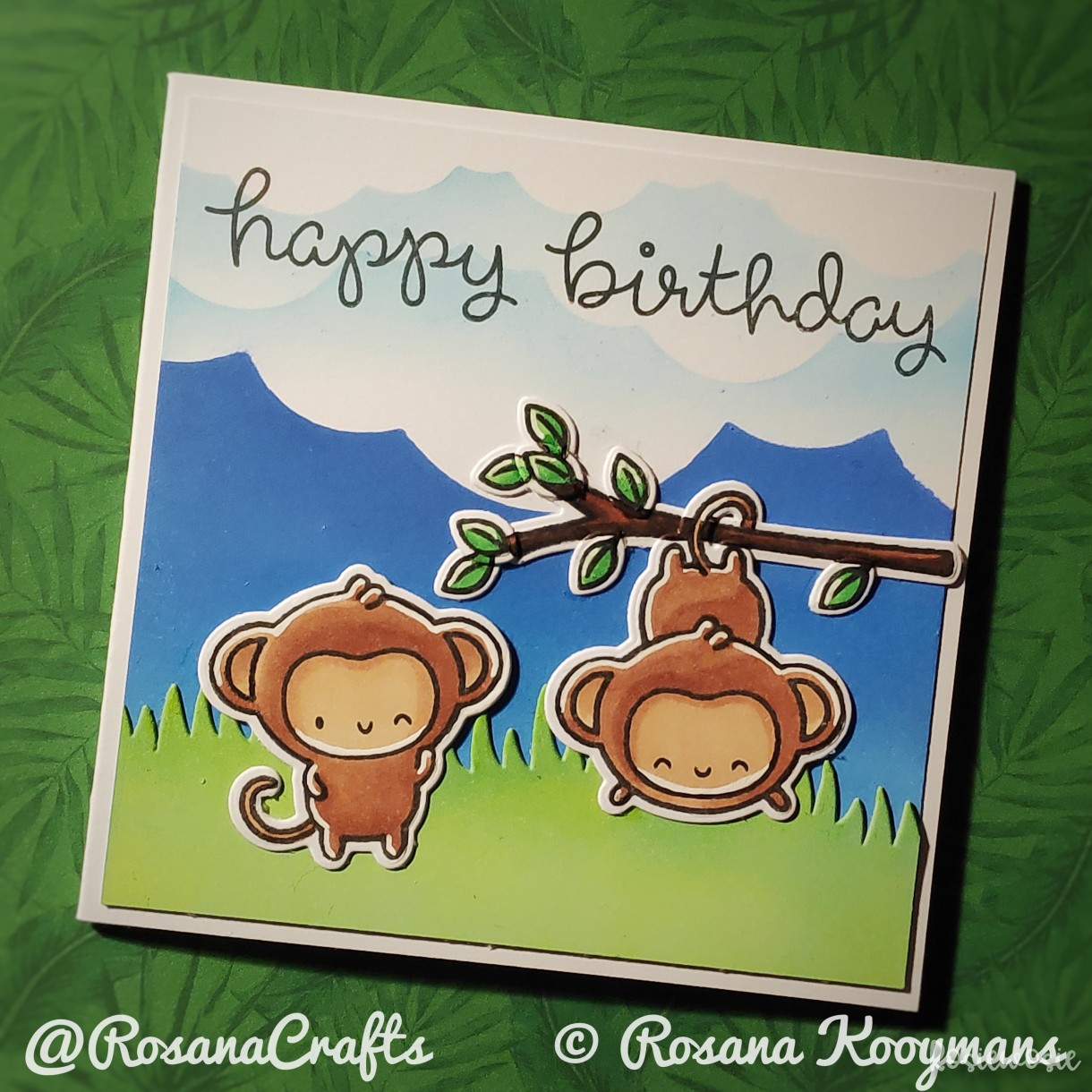 Hello Sweetums Funky Monkeys Birthday Card